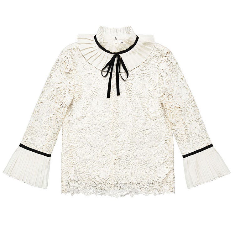 Clothing, White, Sleeve, Collar, Outerwear, Blouse, Beige, Top, Shirt, Lace, 