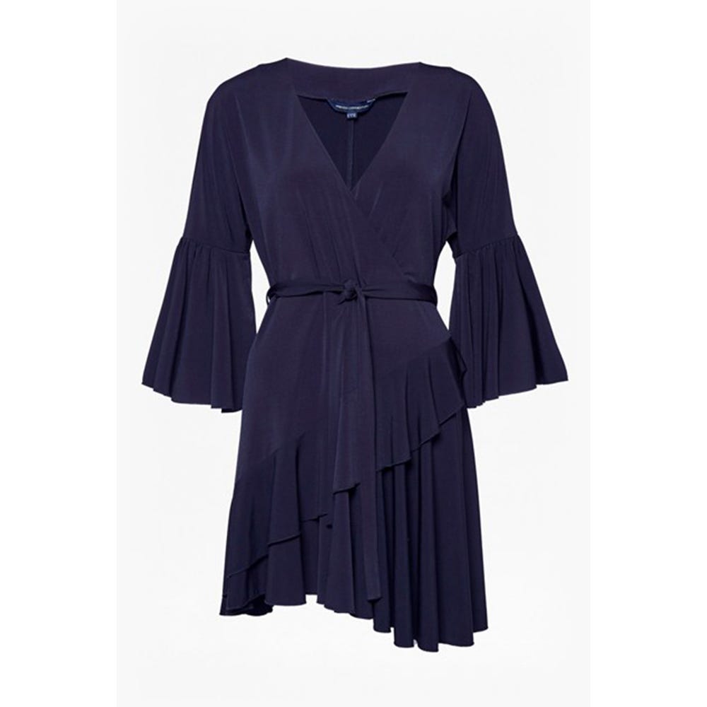 Clothing, Dress, Sleeve, Robe, Outerwear, Day dress, Violet, Cocktail dress, Little black dress, Neck, 