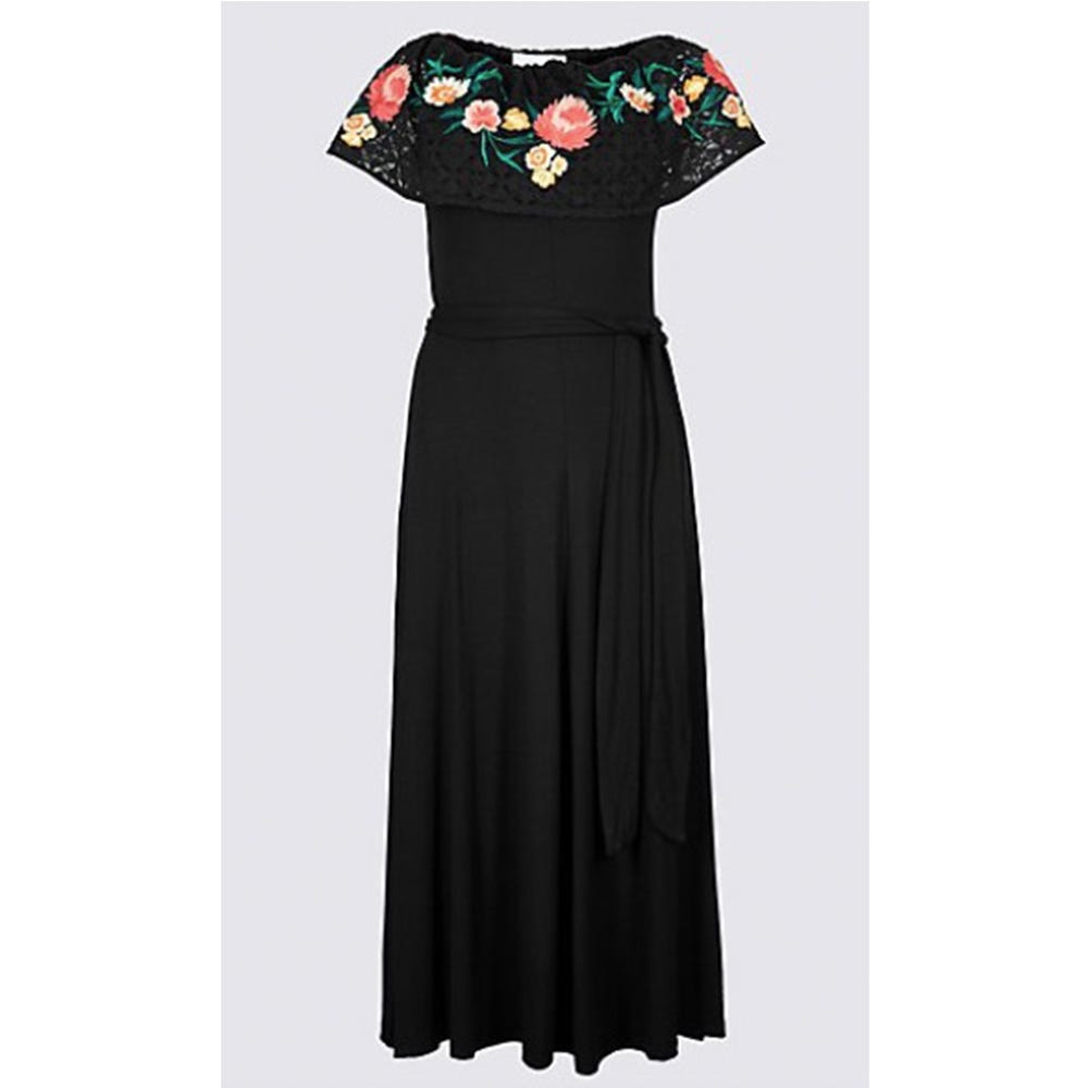 Clothing, Dress, Black, Day dress, Sleeve, Gown, Shoulder, Cocktail dress, Little black dress, A-line, 