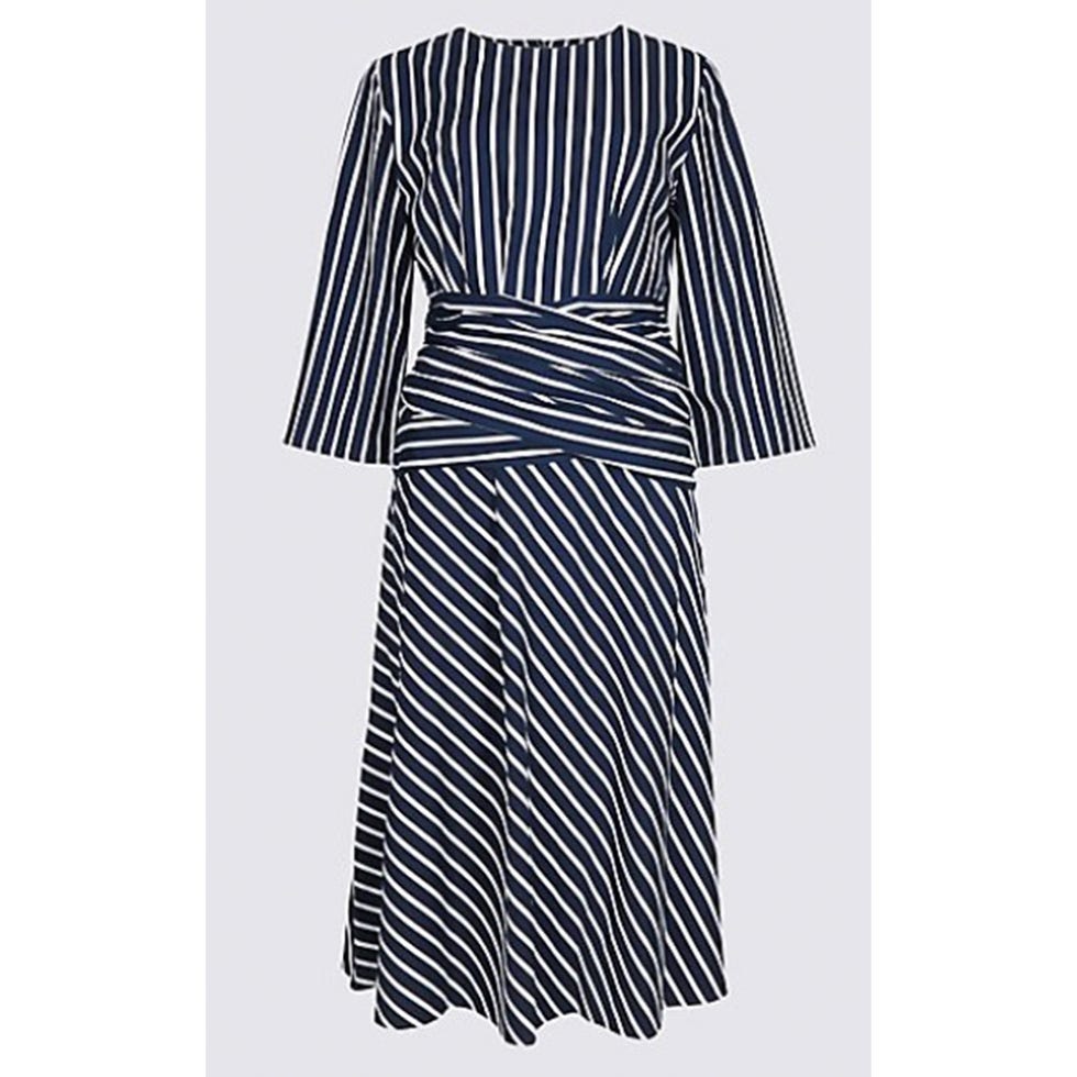Clothing, Day dress, White, Black, Dress, Sleeve, Pattern, Black-and-white, Pattern, Robe, 