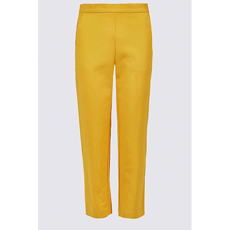 Clothing, Yellow, Trousers, Active pants, Sportswear, sweatpant, Jeans, Pocket, 