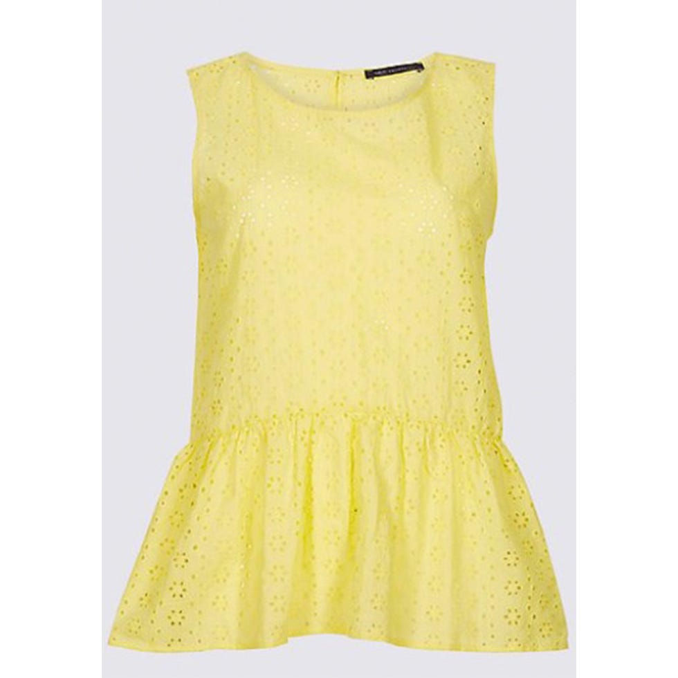 Clothing, Yellow, Dress, Day dress, Cocktail dress, Neck, Sleeve, Outerwear, Blouse, Sleeveless shirt, 