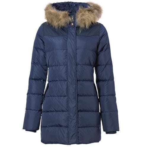 Blue, Jacket, Sleeve, Textile, Outerwear, White, Fur clothing, Natural material, Fashion, Black, 