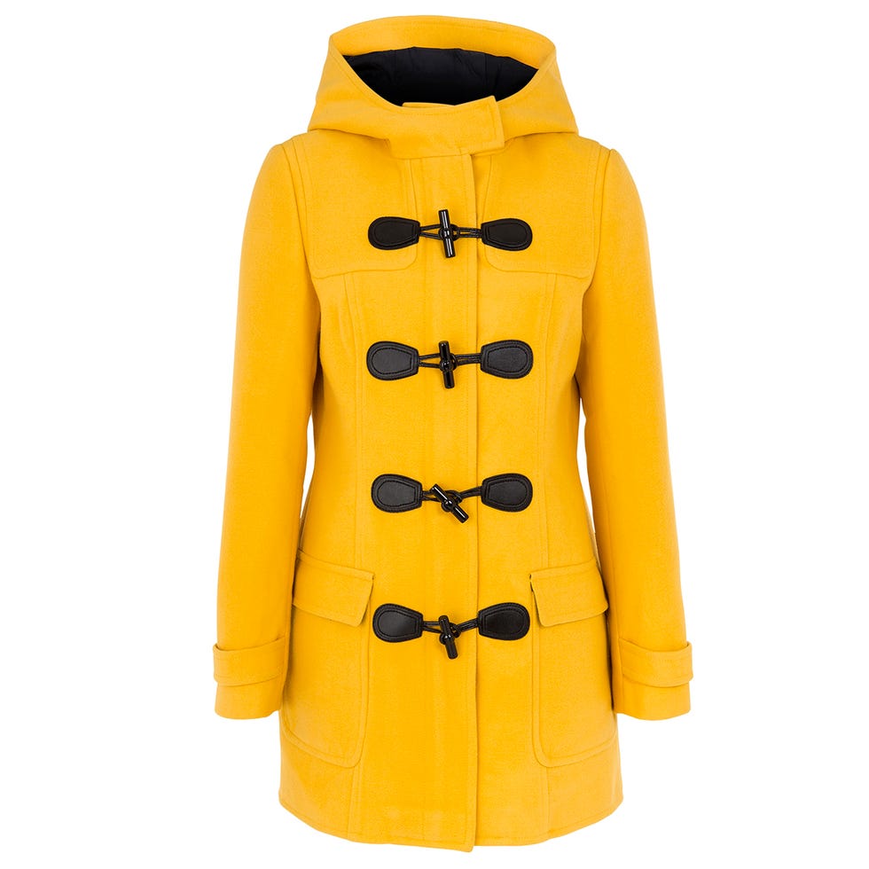 Product, Yellow, Sleeve, Coat, Textile, Outerwear, Orange, Collar, Pattern, Fashion, 