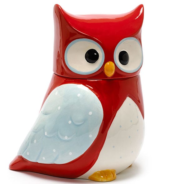 Bird, Red, Beak, Orange, Carmine, Animal figure, Cartoon, Flightless bird, Owl, Figurine, 