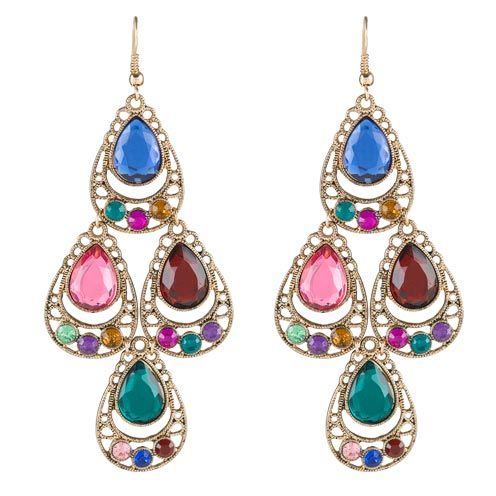 Blue, Earrings, Fashion accessory, Pink, Natural material, Magenta, Metal, Purple, Fashion, Body jewelry, 