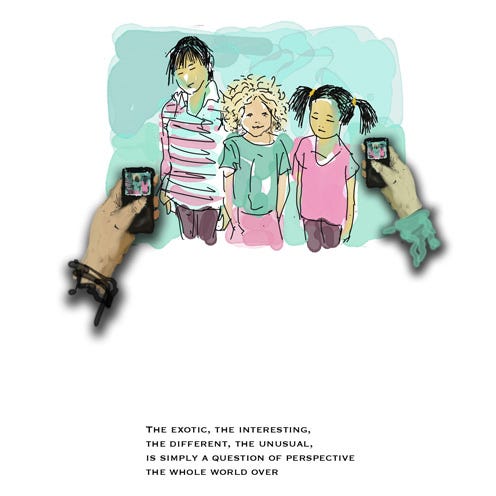 Interaction, Sharing, Animation, Illustration, Graphics, Drawing, 