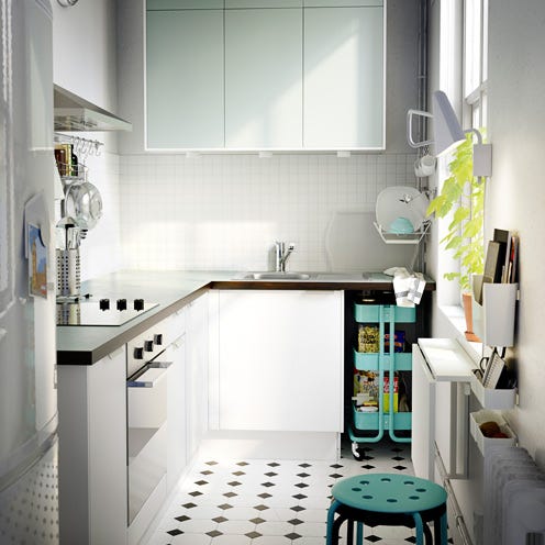Room, Green, Interior design, Kitchen sink, Plumbing fixture, Tap, Floor, Kitchen, Kitchen appliance, Sink, 