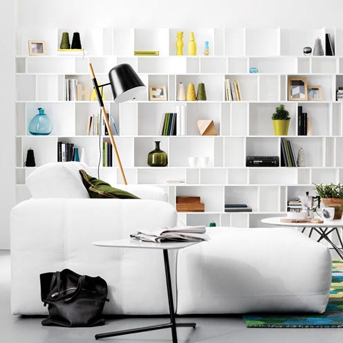 Green, Room, Interior design, Wall, Shelving, White, Shelf, Furniture, Style, Bag, 