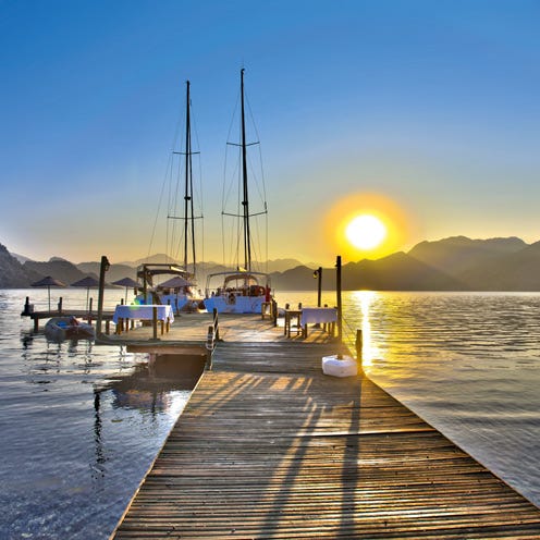 Watercraft, Water, Sunrise, Sun, Sunset, Dusk, Dock, Horizon, Sunlight, Boat, 