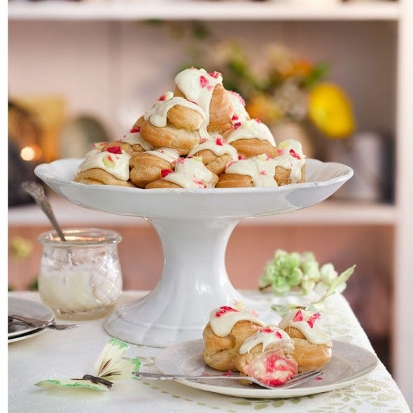 best rhubarb recipes rhubarb and custard profiteroles