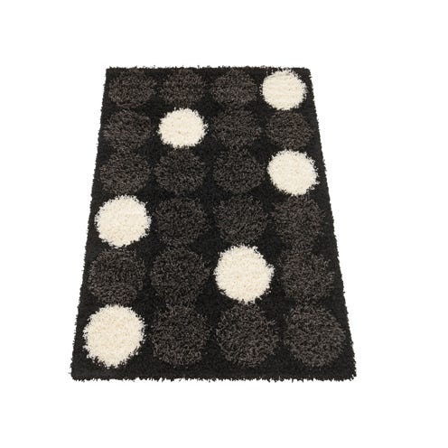 Textile, Pattern, Rug, Black, Home accessories, Mat, Rectangle, Beige, Door mat, Circle, 