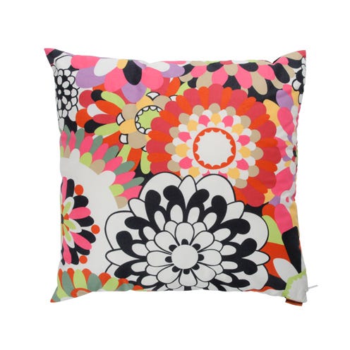 Pattern, Textile, Pink, Throw pillow, Cushion, Pillow, Orange, Petal, Linens, Home accessories, 
