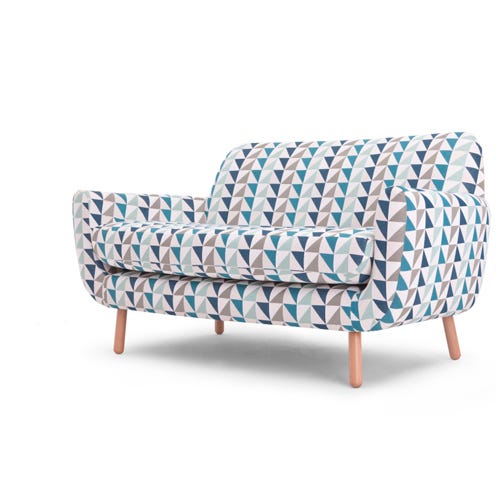 Blue, Furniture, Outdoor furniture, Pattern, Azure, Electric blue, Beige, Rectangle, Couch, Futon pad, 