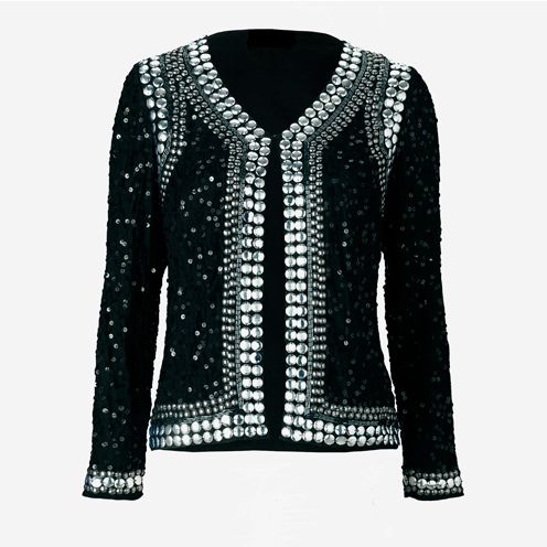 Sleeve, Collar, Textile, Pattern, Outerwear, Style, Coat, Sweater, Fashion, Black, 