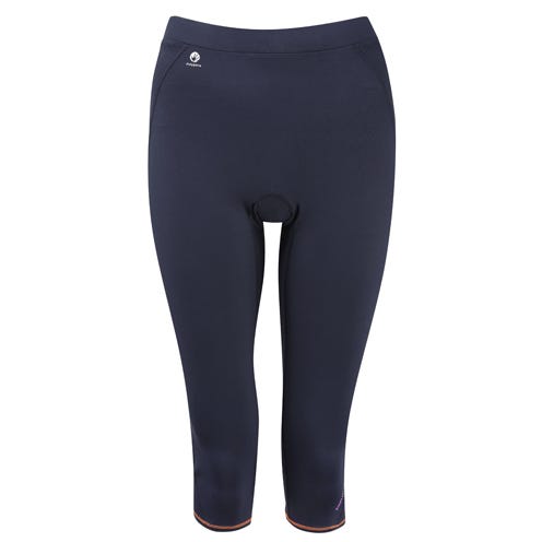 Sportswear, Textile, Joint, Human leg, Standing, Waist, Active pants, Tights, Azure, Black, 