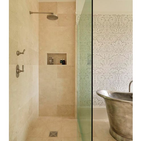 Property, Wall, Architecture, Room, Tile, Fixture, Plumbing fixture, Plumbing, Bathroom, Beige, 