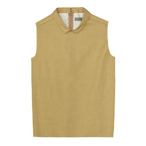Brown, Collar, Sleeve, Khaki, Tan, Beige, Active shirt, Brand, Vest, Fashion design, 