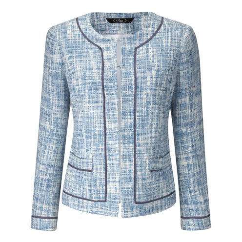 Clothing, Blue, Product, Sleeve, Collar, Textile, Pattern, Outerwear, White, Electric blue, 