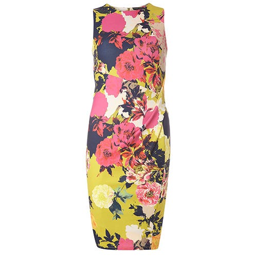 Yellow, Pattern, Orange, Peach, Day dress, Pattern, One-piece garment, 