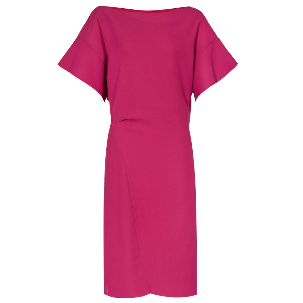 Product, Sleeve, Shoulder, Textile, Magenta, Dress, Carmine, Neck, Maroon, One-piece garment, 