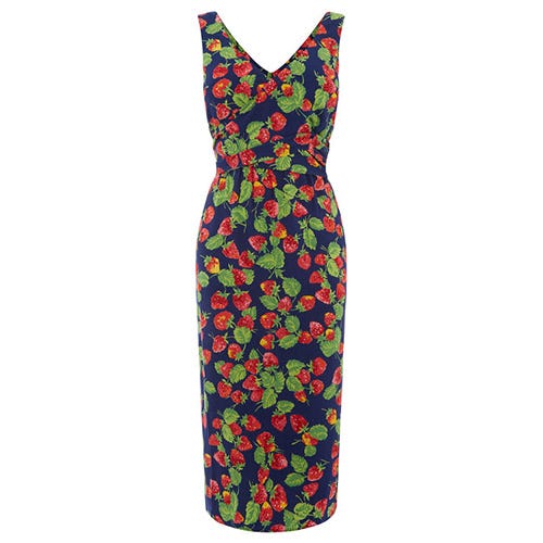 Clothing, Dress, Day dress, Pattern, Cocktail dress, Yellow, Neck, Pattern, Design, Sheath dress, 