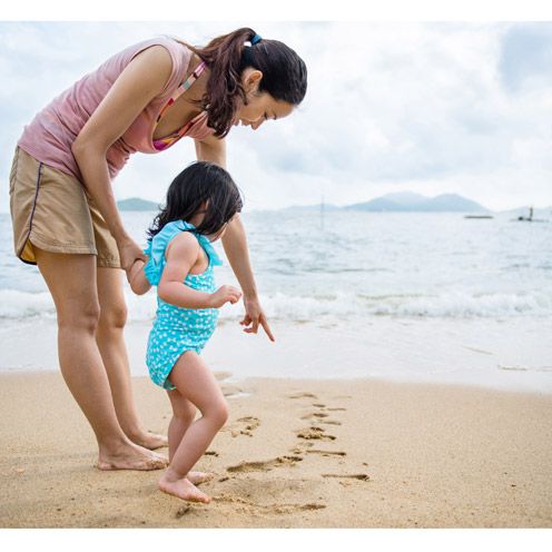 People on beach, Human body, People in nature, Coastal and oceanic landforms, Summer, Child, Shore, Barefoot, Beach, Interaction, 