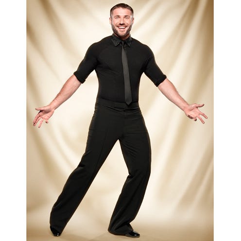 Finger, Sleeve, Collar, Shoulder, Elbow, Standing, Joint, Dress shirt, Suit trousers, Formal wear, 