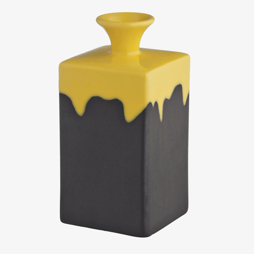 Yellow, Bottle, Artifact, Rectangle, Creative arts, Plastic, Still life photography, Vase, Pottery, Cylinder, 