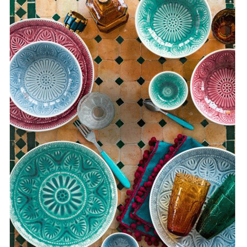 Serveware, Dishware, Plate, Tableware, Teal, Pattern, Turquoise, Circle, Home accessories, Platter, 