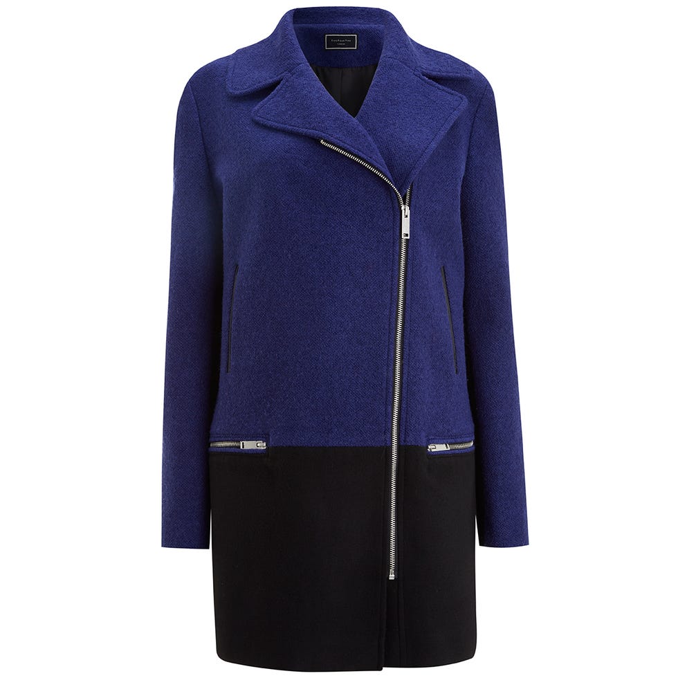 Clothing, Blue, Product, Collar, Sleeve, Coat, Textile, Outerwear, Jacket, Electric blue, 