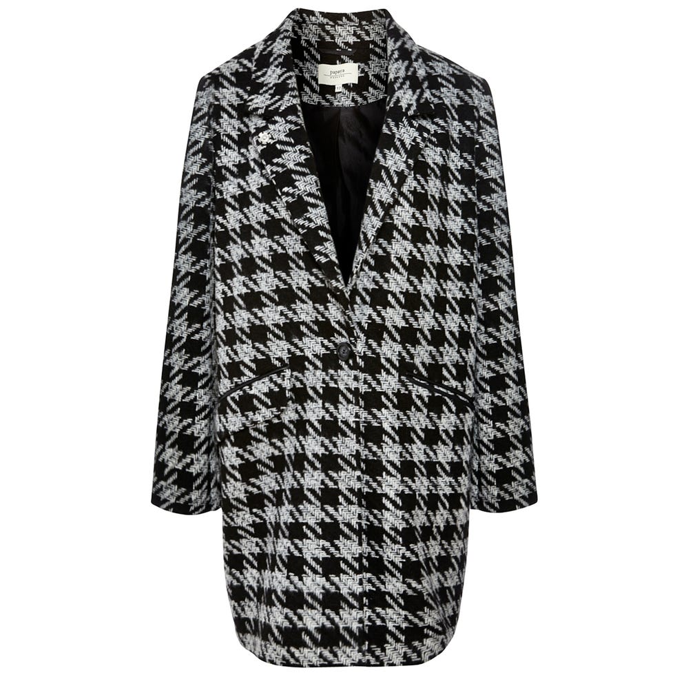 Collar, Sleeve, Coat, Textile, Outerwear, Pattern, Style, Blazer, Fashion, Grey, 