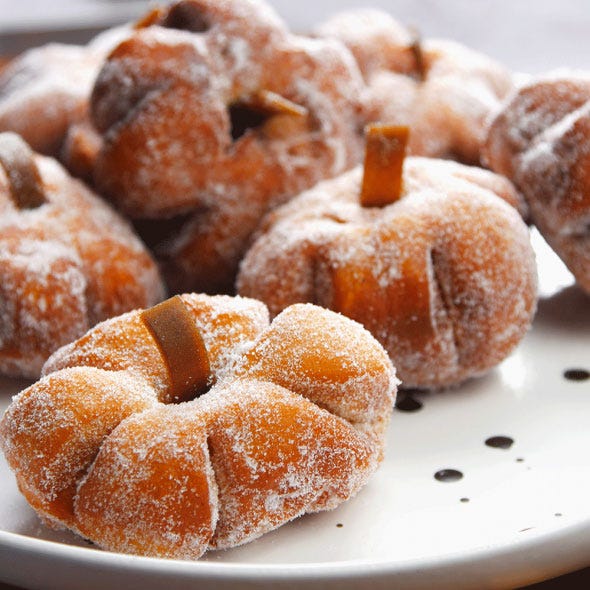 Halloween pumpkin doughnuts