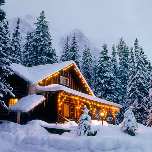 Winter, Freezing, Snow, Tree, House, Home, Evergreen, Cottage, Hill station, Log cabin, 