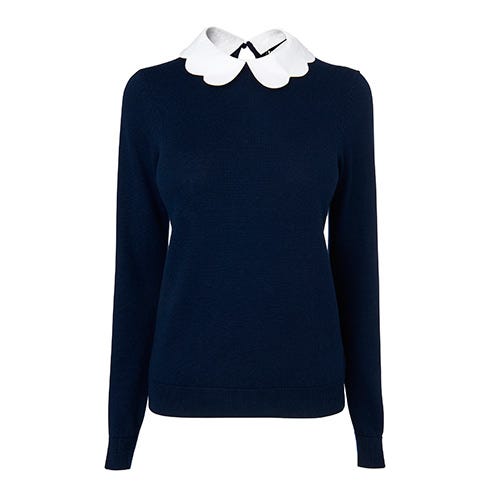Sleeve, Collar, Neck, Electric blue, Sweater, Woolen, Mannequin, Fashion design, Active shirt, Pattern, 