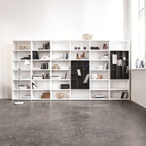 Shelf, Floor, Shelving, Interior design, Room, Flooring, Wall, Collection, Grey, Material property, 