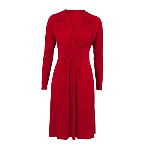 Sleeve, Dress, Shoulder, Textile, Red, One-piece garment, Style, Pattern, Formal wear, Maroon, 