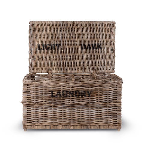 Wicker, Basket, Storage basket, Home accessories, Beige, Rectangle, Laundry basket, Picnic basket, Still life photography, Straw, 