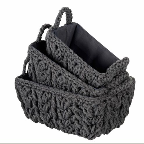 Black, Grey, Rectangle, Wicker, Natural material, Storage basket, Rope, Basket, Fiber, 