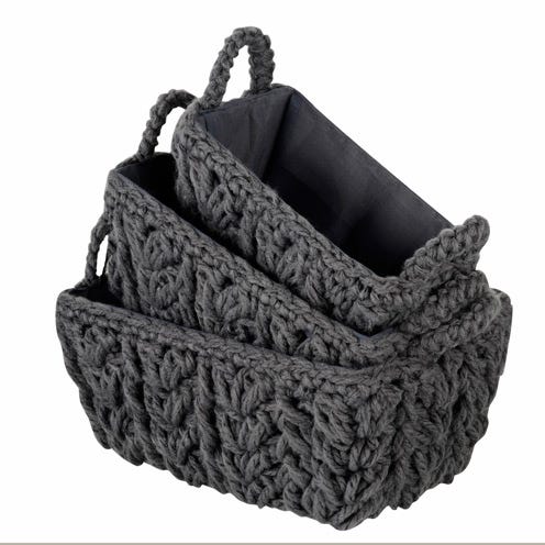 Black, Grey, Rectangle, Wicker, Natural material, Storage basket, Rope, Basket, Fiber, 