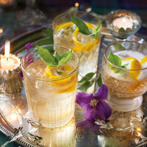 best cocktail recipes orange and basil sparkler cocktail