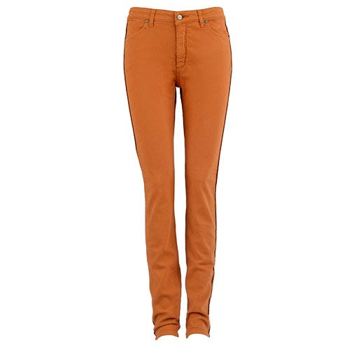 Clothing, Brown, Trousers, Denim, Textile, Joint, Standing, Waist, Pocket, Style, 