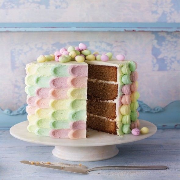 Buttercream & Marzipan Unicorn cake for a baby shower. A lot of “firsts” on  this one. First layer cake, first time working with marzipan & first time  trying the colored buttercream smear.