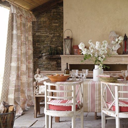 Interior design, Room, Textile, Furniture, Table, Interior design, Window treatment, Curtain, Linens, Home, 