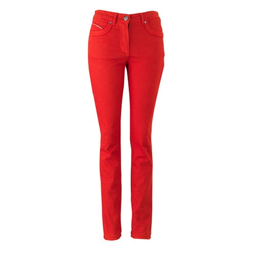 Clothing, Trousers, Denim, Jeans, Textile, Pocket, Red, Standing, Waist, Carmine, 
