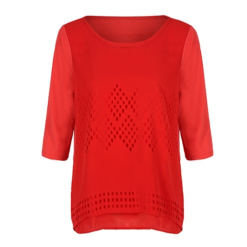 Product, Sleeve, Red, Textile, Pattern, Carmine, Orange, Neck, Maroon, Coquelicot, 
