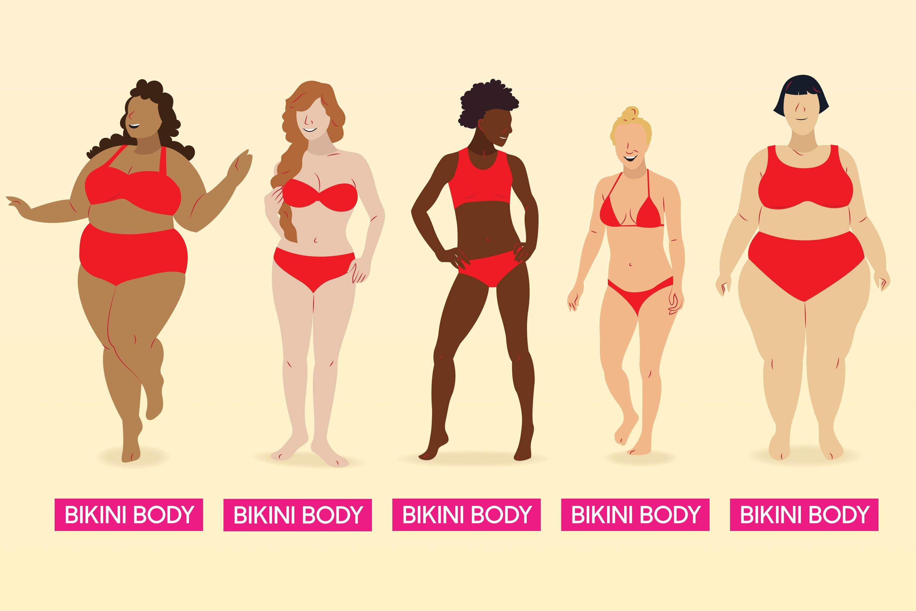 Women Slim Body In Swimwear. Healthy Eating, Dieting, Nutrition