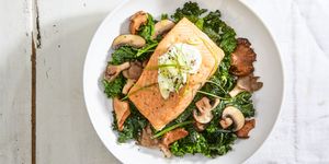 Healthy Salmon Recipes - Salmon with Skyr and Sauteed Kale