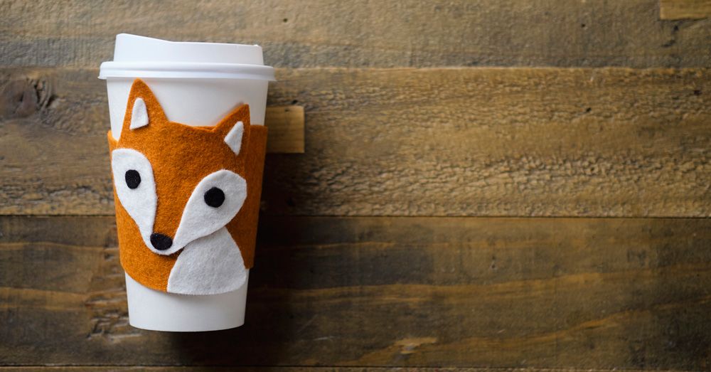 DIY Felt Fall Coffee Sleeves - Lia Griffith