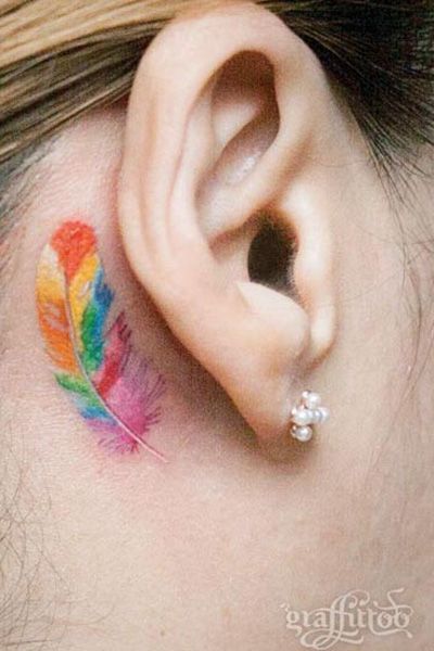 Feather with bird behind ear tattoo  Xpose Tattoos Jaipur  Facebook